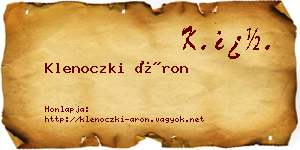 Klenoczki Áron névjegykártya