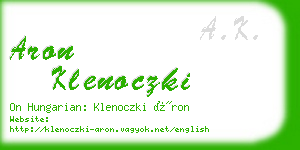 aron klenoczki business card
